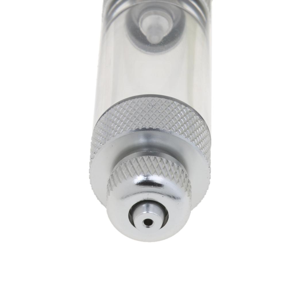 Planted Aquarium Co2 Kit - Doppelkopf-Inline-Blasenzähler aus Aluminiumglas mit Rückschlagventil für
