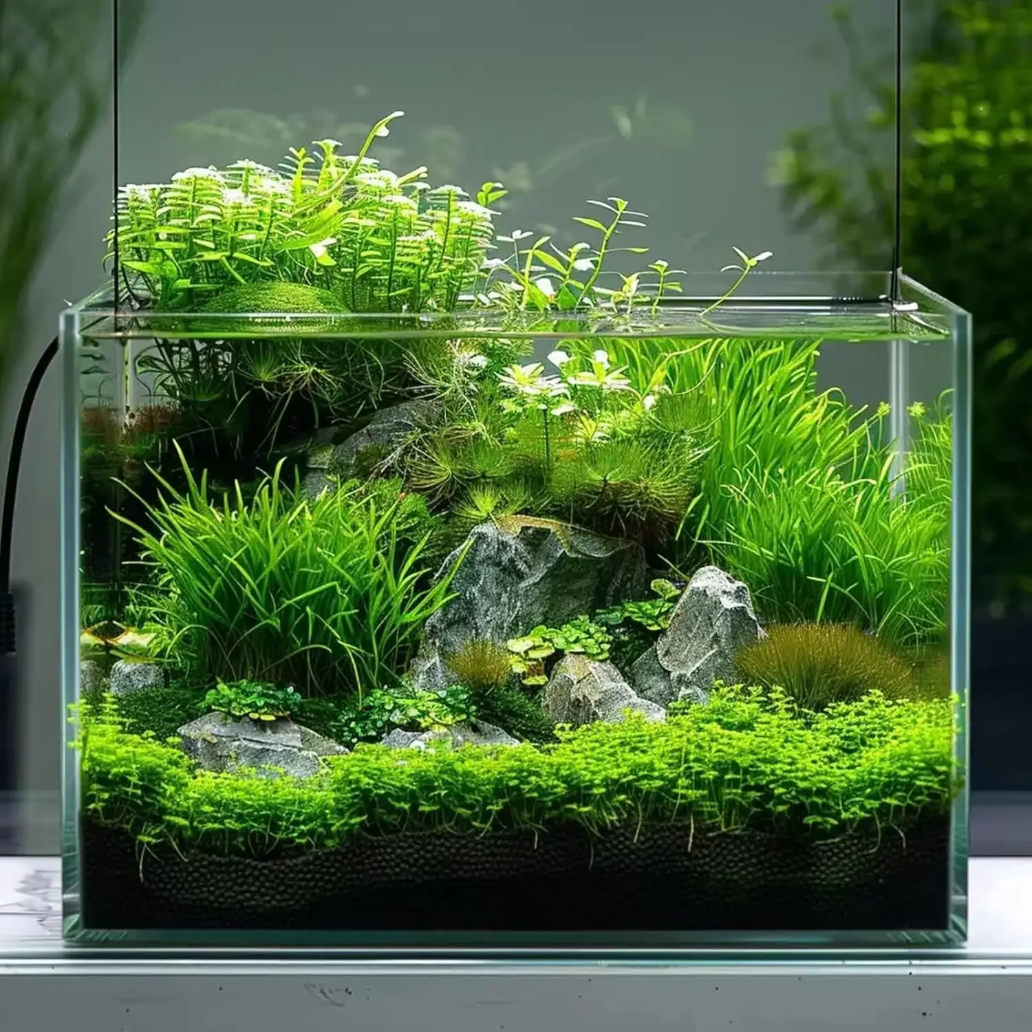 Planted Aquarium For Goldfish - 10-Gallonen-Glas-Aquarium, pflegeleichtes kleines Aquarium für Betta/Goldfisch/Schnecken/Garnelen